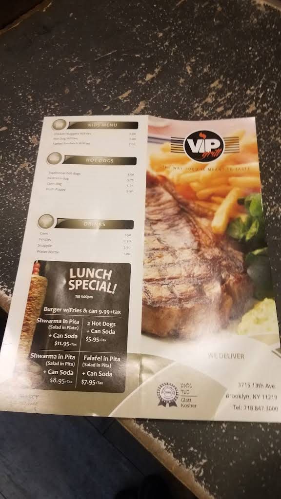 VIP Grill Menu 2